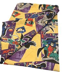 Vintage 1995 DC Comics Batman Joker Robin Twin Top Flat Sheet 90's Riddler